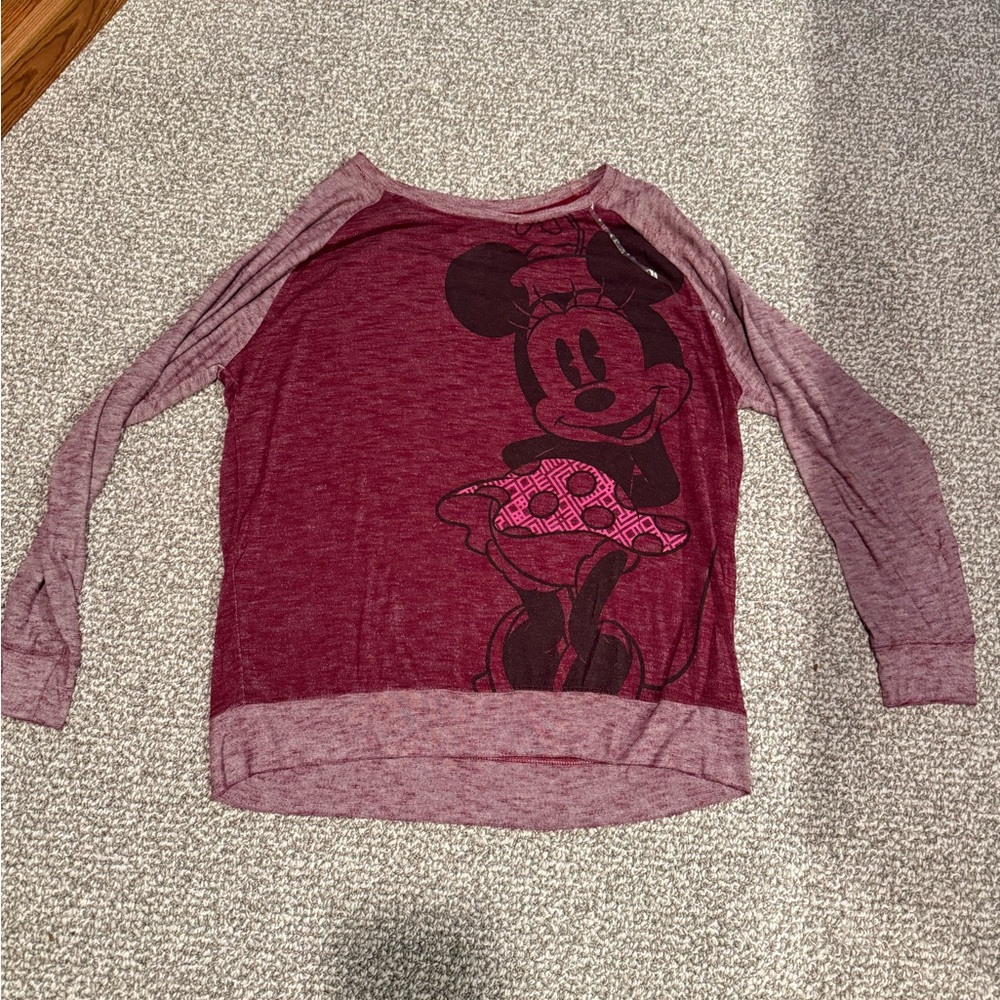 Disney Parks Burgundy Striped Top